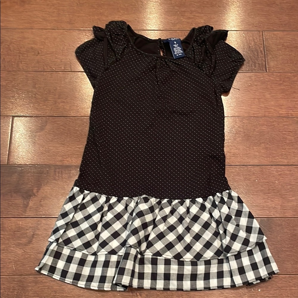 CHAPS Black and White Checkered Dress